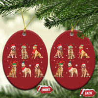 Golden Retriever Xmas Christmas Ornament Gift for Dog Lover Happy New Year Dog Xmas Lights - Wonder Print Shop
