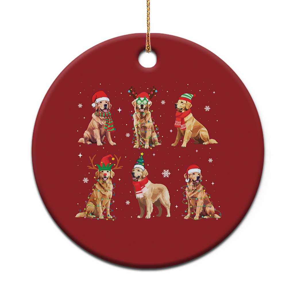 Golden Retriever Xmas Christmas Ornament Gift for Dog Lover Happy New Year Dog Xmas Lights - Wonder Print Shop