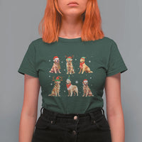 Golden Retriever Christmas T Shirt For Women Gift for Dog Lover Happy New Year Dog Xmas Lights - Wonder Print Shop