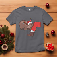 Funny Moo-Deng Christmas T Shirt MooDengMas Xmas Baby Pygmy Hippo Cute Zoo For Family Tee - Wonder Print Shop
