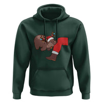 Funny Moo-Deng Christmas Hoodie MooDengMas Xmas Baby Pygmy Hippo Cute Zoo For Family Tee