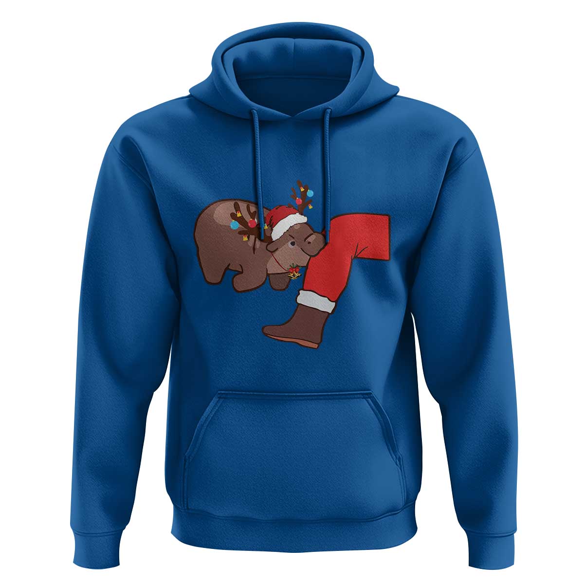 Funny Moo-Deng Christmas Hoodie MooDengMas Xmas Baby Pygmy Hippo Cute Zoo For Family Tee