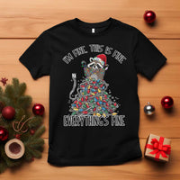 Christmas Racoon T Shirt I'm Fine Everything Is Fine Xmas Lights - Wonder Print Shop