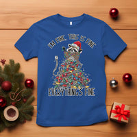 Christmas Racoon T Shirt I'm Fine Everything Is Fine Xmas Lights - Wonder Print Shop