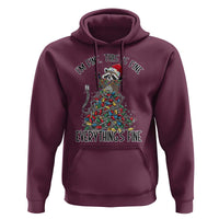 Christmas Racoon Hoodie I'm Fine Everything Is Fine Xmas Lights
