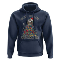 Christmas Racoon Hoodie I'm Fine Everything Is Fine Xmas Lights