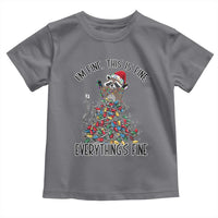 Christmas Racoon Toddler T Shirt I'm Fine Everything Is Fine Xmas Lights