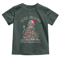 Christmas Racoon Toddler T Shirt I'm Fine Everything Is Fine Xmas Lights