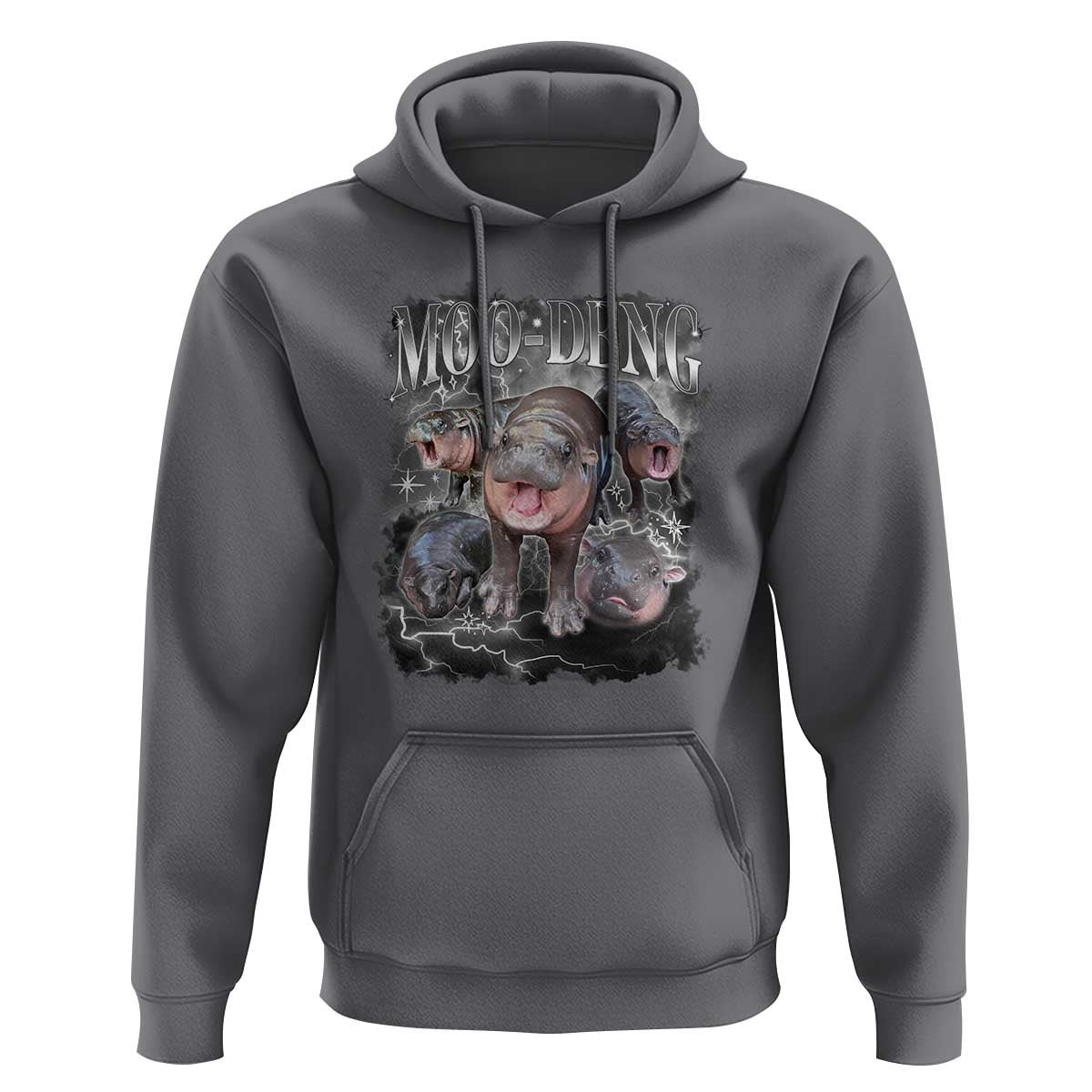 Moo Deng Hoodie Cute Baby Hippo Hippo Lover Bouncy Pig in Thai Hippopotamus