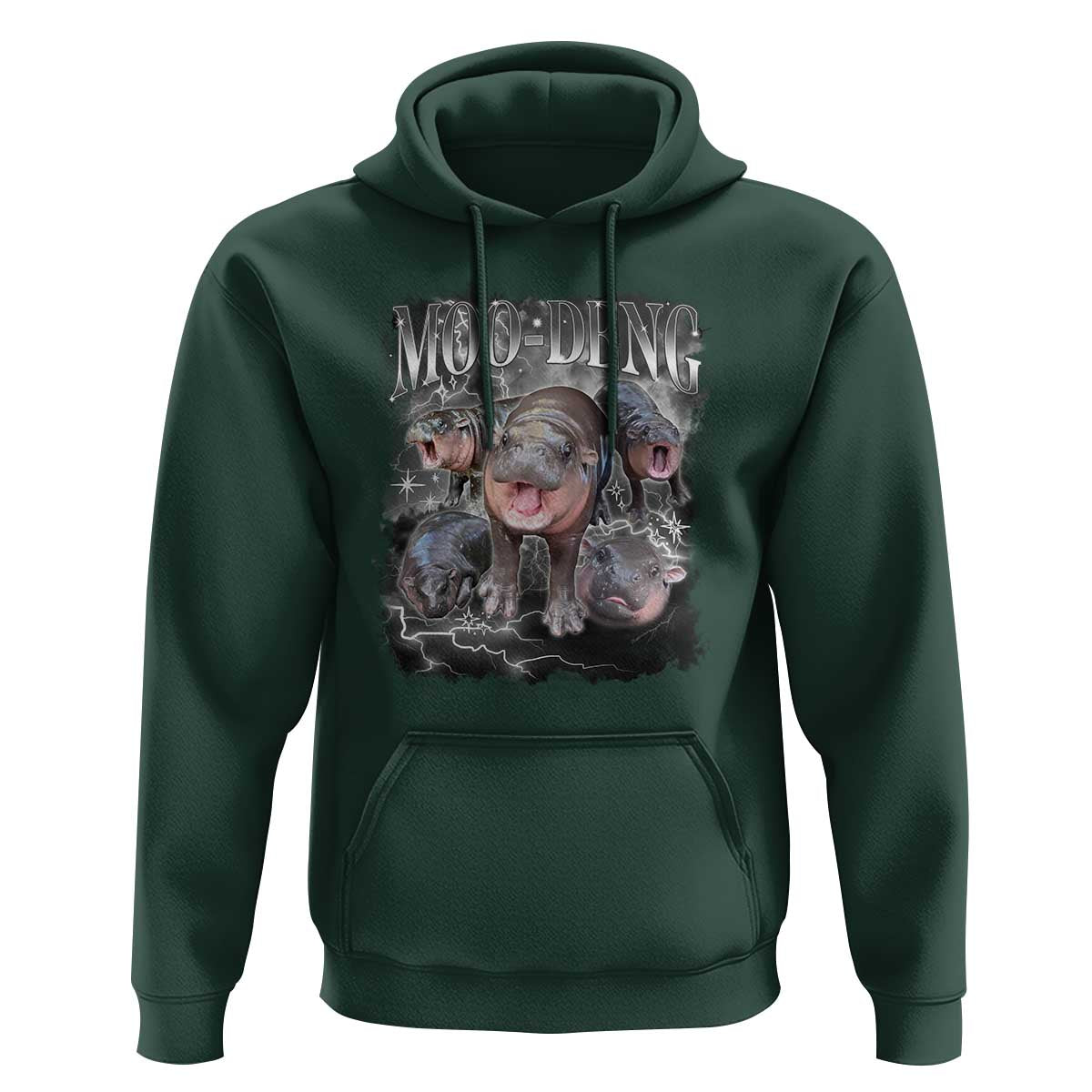 Moo Deng Hoodie Cute Baby Hippo Hippo Lover Bouncy Pig in Thai Hippopotamus