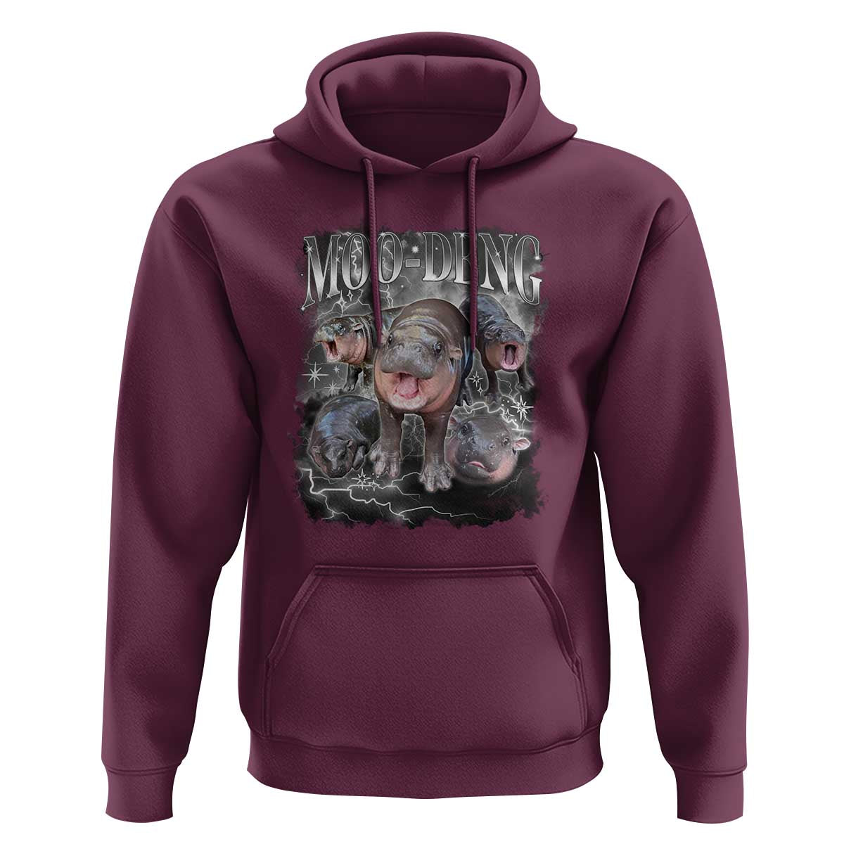 Moo Deng Hoodie Cute Baby Hippo Hippo Lover Bouncy Pig in Thai Hippopotamus
