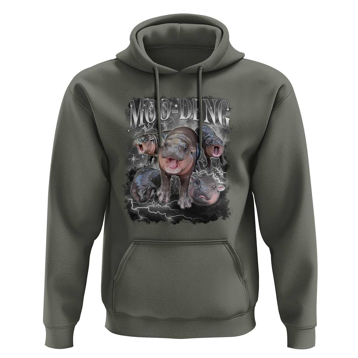 Moo Deng Hoodie Cute Baby Hippo Hippo Lover Bouncy Pig in Thai Hippopotamus