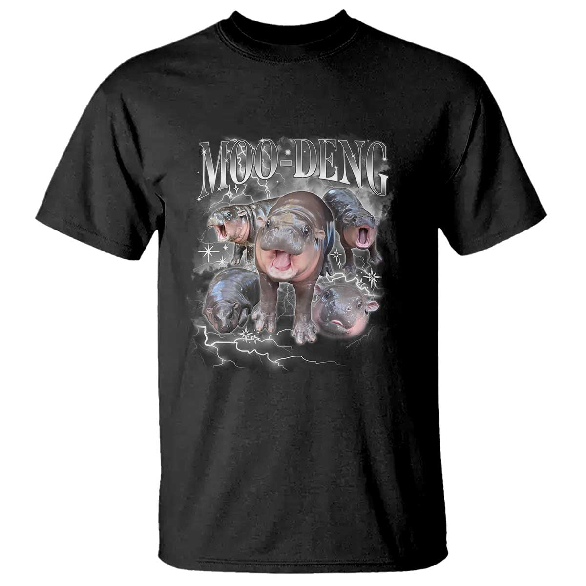 Moo Deng T Shirt Cute Baby Hippo Hippo Lover Bouncy Pig in Thai Hippopotamus - Wonder Print Shop