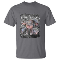 Moo Deng T Shirt Cute Baby Hippo Hippo Lover Bouncy Pig in Thai Hippopotamus - Wonder Print Shop