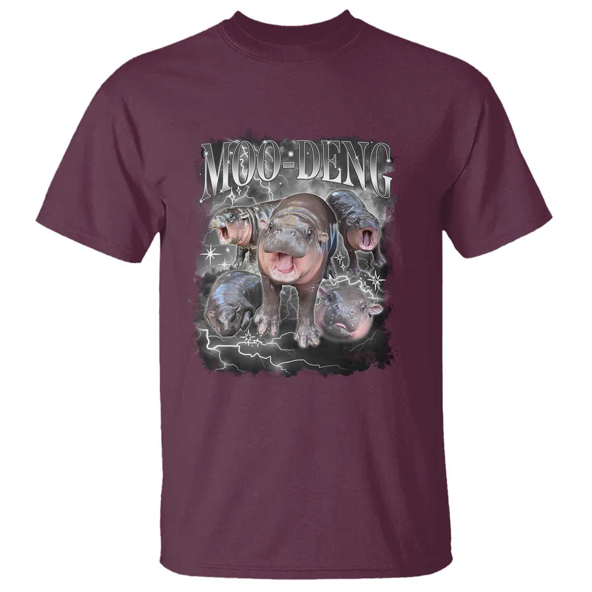 Moo Deng T Shirt Cute Baby Hippo Hippo Lover Bouncy Pig in Thai Hippopotamus - Wonder Print Shop