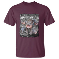 Moo Deng T Shirt Cute Baby Hippo Hippo Lover Bouncy Pig in Thai Hippopotamus - Wonder Print Shop