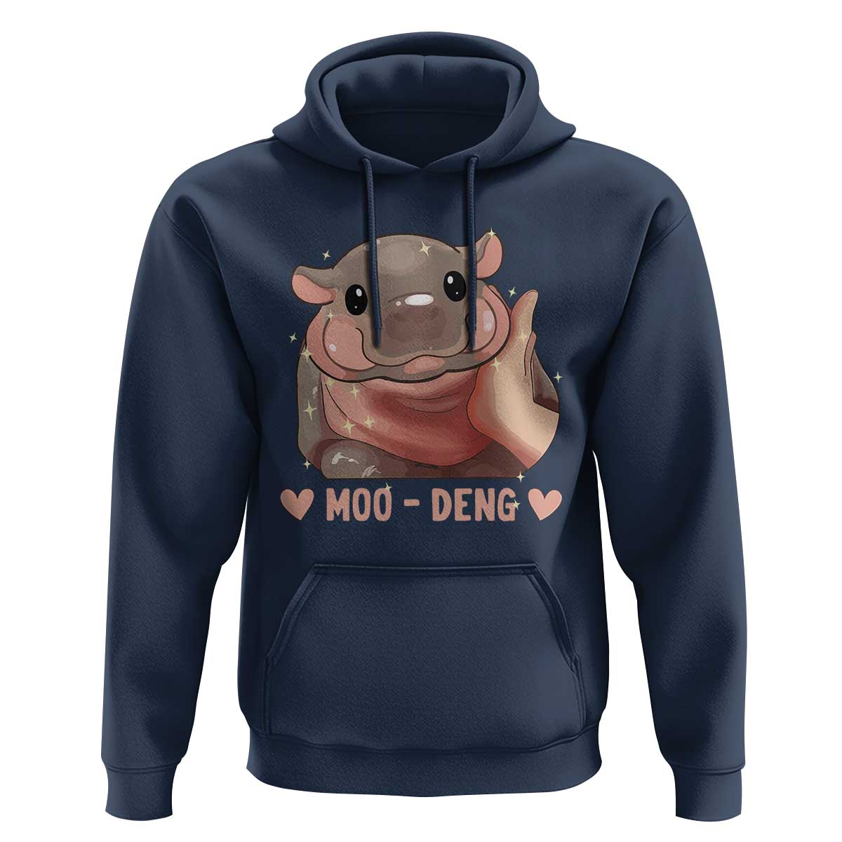 Funny Moo-Deng Hoodie Baby Pygmy Hippo Cute Zoo For Family Tee