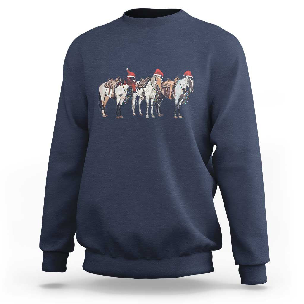 Horse Christmas Sweatshirt Western Cowboy Cowgirl Howdy Country - Wonder Print Shop