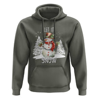 Christmas Let It Snow Hoodie Funny Snowman Snowflakes Xmas Tree