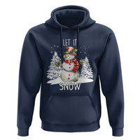 Christmas Let It Snow Hoodie Funny Snowman Snowflakes Xmas Tree