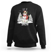 Christmas Let It Snow Sweatshirt Funny Snowman Snowflakes Xmas Tree - Wonder Print Shop