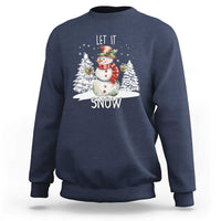 Christmas Let It Snow Sweatshirt Funny Snowman Snowflakes Xmas Tree - Wonder Print Shop