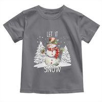 Christmas Let It Snow Toddler T Shirt Funny Snowman Snowflakes Xmas Tree