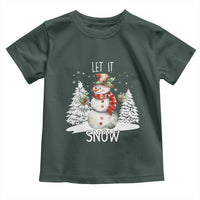 Christmas Let It Snow Toddler T Shirt Funny Snowman Snowflakes Xmas Tree