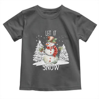 Christmas Let It Snow Toddler T Shirt Funny Snowman Snowflakes Xmas Tree