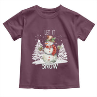 Christmas Let It Snow Toddler T Shirt Funny Snowman Snowflakes Xmas Tree
