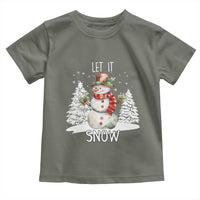 Christmas Let It Snow Toddler T Shirt Funny Snowman Snowflakes Xmas Tree