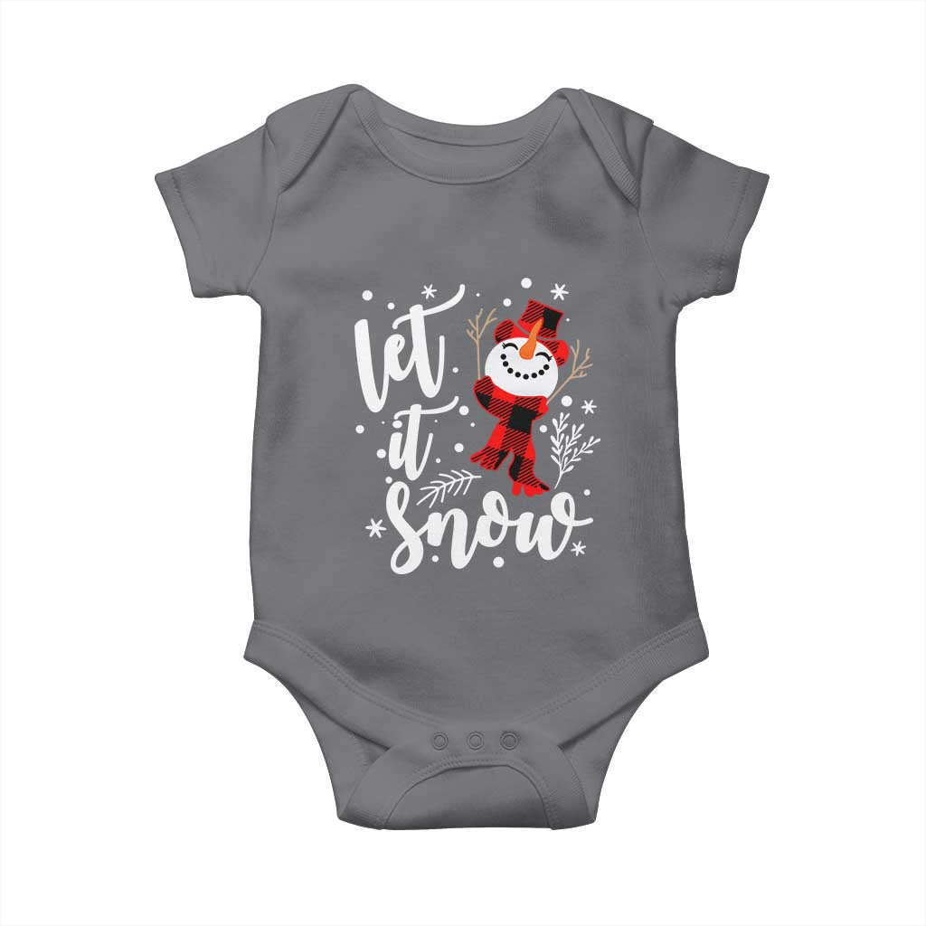 Christmas Let It Snow Baby Onesie Funny Snowman Snowflakes