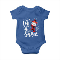 Christmas Let It Snow Baby Onesie Funny Snowman Snowflakes