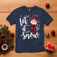 Christmas Let It Snow T Shirt Funny Snowman Snowflakes - Wonder Print Shop
