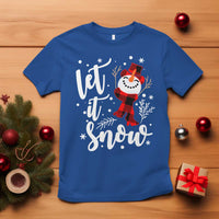 Christmas Let It Snow T Shirt Funny Snowman Snowflakes - Wonder Print Shop
