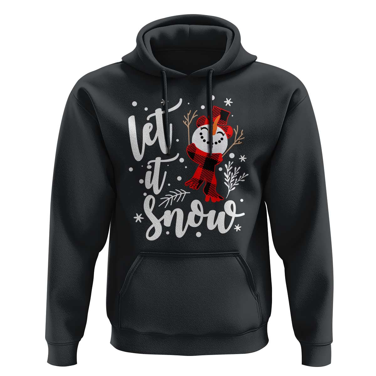 Christmas Let It Snow Hoodie Funny Snowman Snowflakes