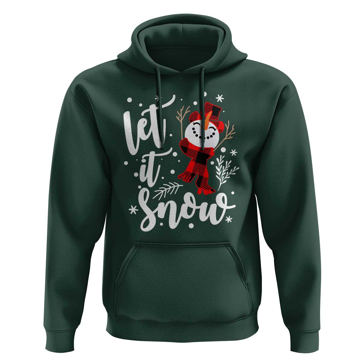 Christmas Let It Snow Hoodie Funny Snowman Snowflakes