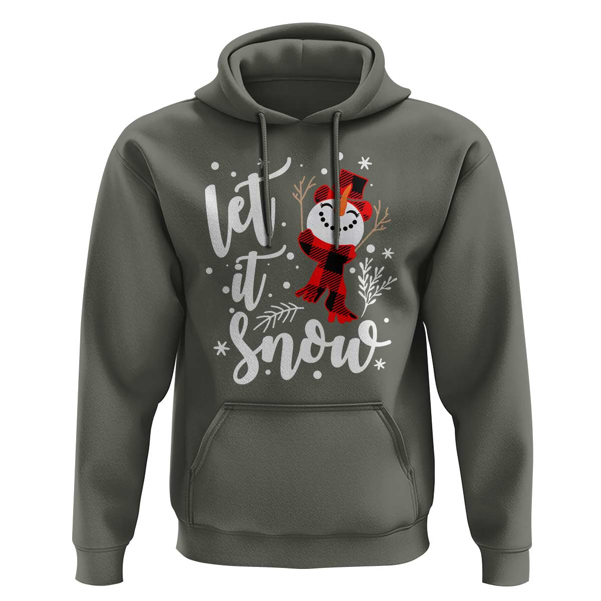 Christmas Let It Snow Hoodie Funny Snowman Snowflakes
