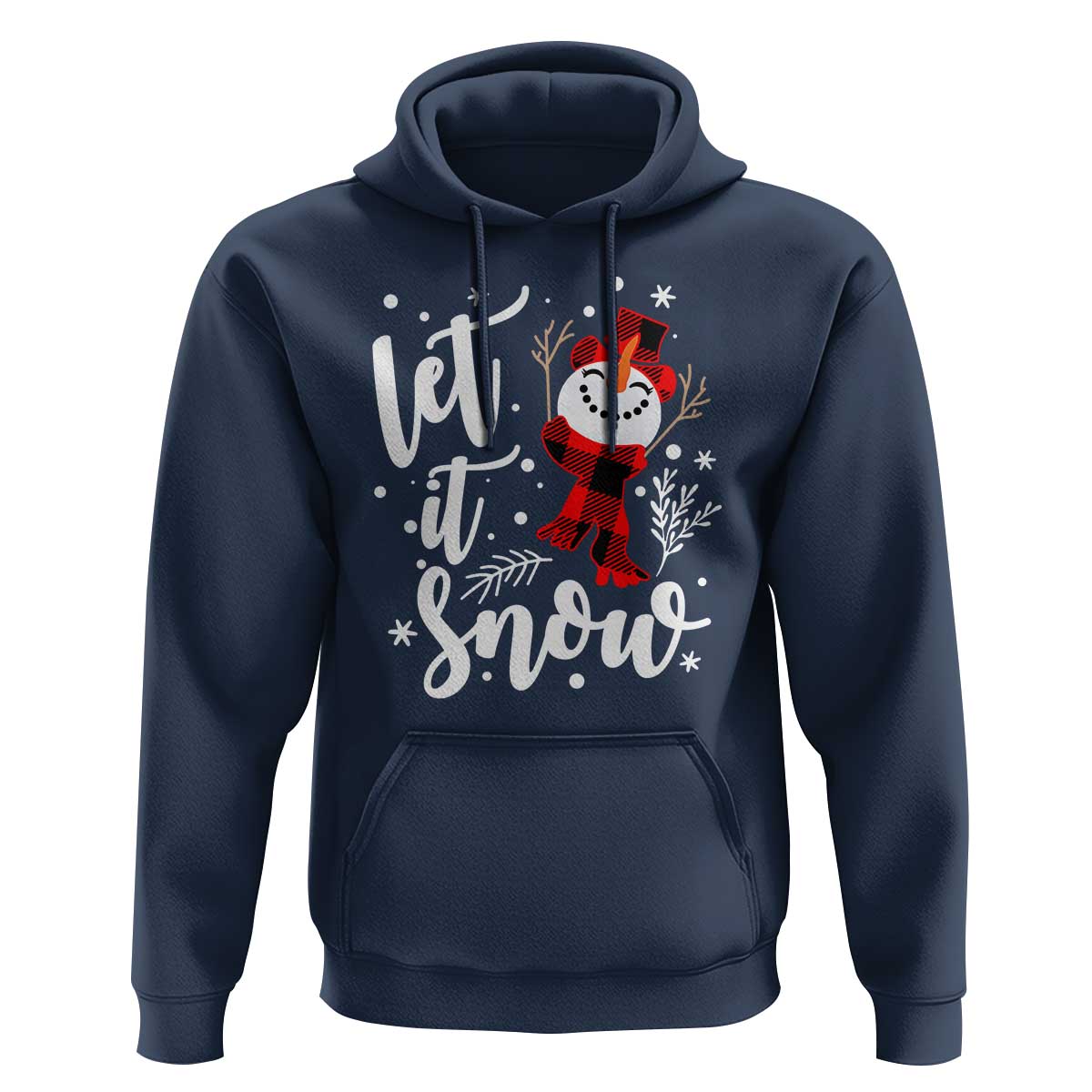 Christmas Let It Snow Hoodie Funny Snowman Snowflakes