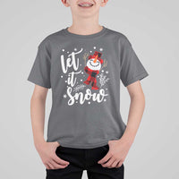 Christmas Let It Snow T Shirt For Kid Funny Snowman Snowflakes - Wonder Print Shop