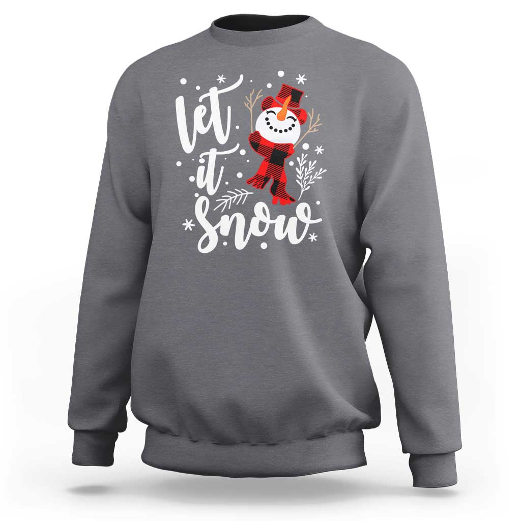 Christmas Let It Snow Sweatshirt Funny Snowman Snowflakes - Wonder Print Shop