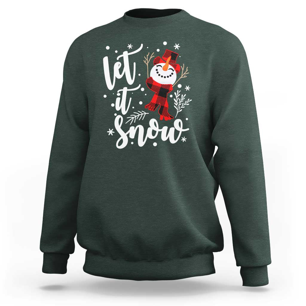 Christmas Let It Snow Sweatshirt Funny Snowman Snowflakes - Wonder Print Shop