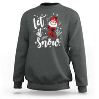Christmas Let It Snow Sweatshirt Funny Snowman Snowflakes - Wonder Print Shop
