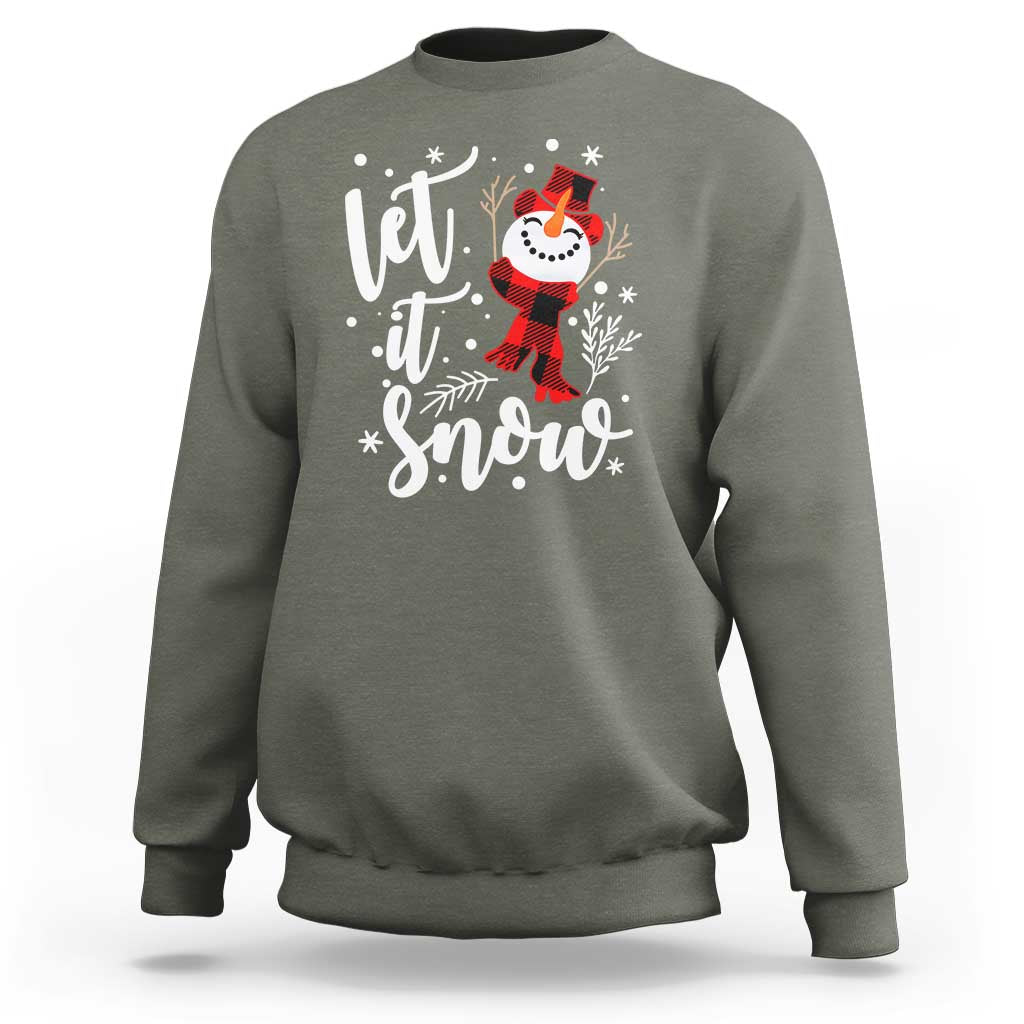 Christmas Let It Snow Sweatshirt Funny Snowman Snowflakes - Wonder Print Shop