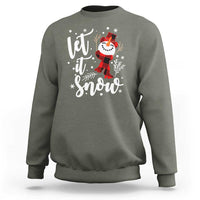 Christmas Let It Snow Sweatshirt Funny Snowman Snowflakes - Wonder Print Shop