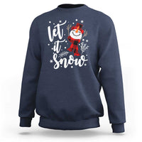 Christmas Let It Snow Sweatshirt Funny Snowman Snowflakes - Wonder Print Shop