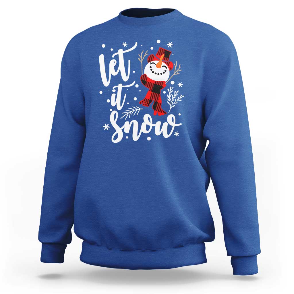 Christmas Let It Snow Sweatshirt Funny Snowman Snowflakes - Wonder Print Shop