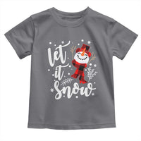 Christmas Let It Snow Toddler T Shirt Funny Snowman Snowflakes