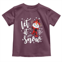 Christmas Let It Snow Toddler T Shirt Funny Snowman Snowflakes