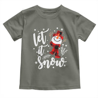 Christmas Let It Snow Toddler T Shirt Funny Snowman Snowflakes